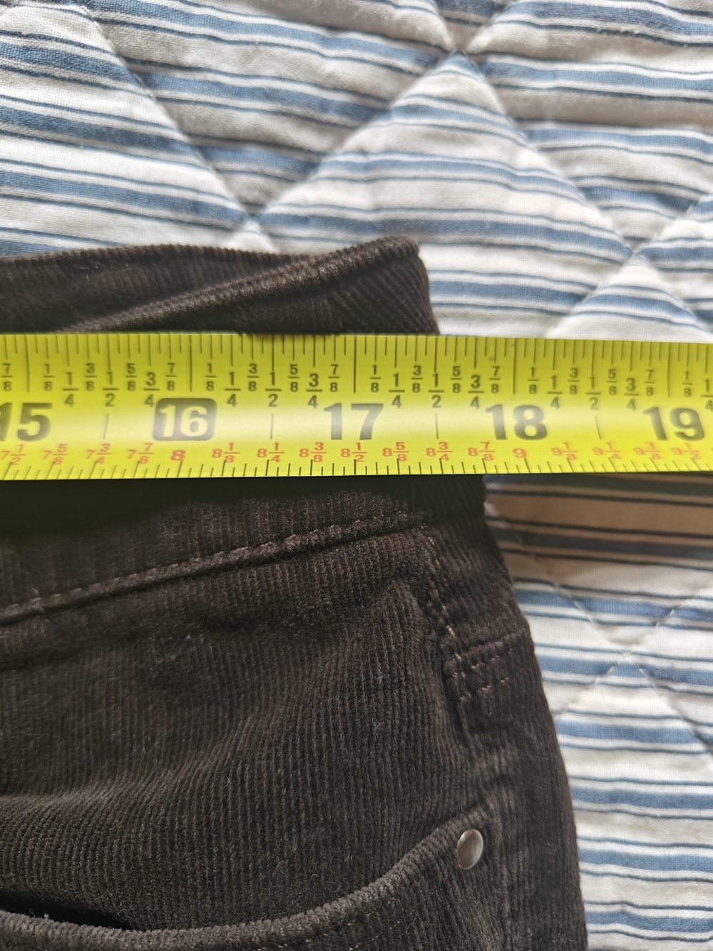 Ann Taylor Signature Womens Chocolate Brown Corduroy Pants 12 (Fits 35x31) - Picture 7 of 8